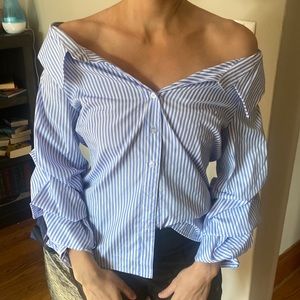 Long sleeve off-the-shoulder blouse